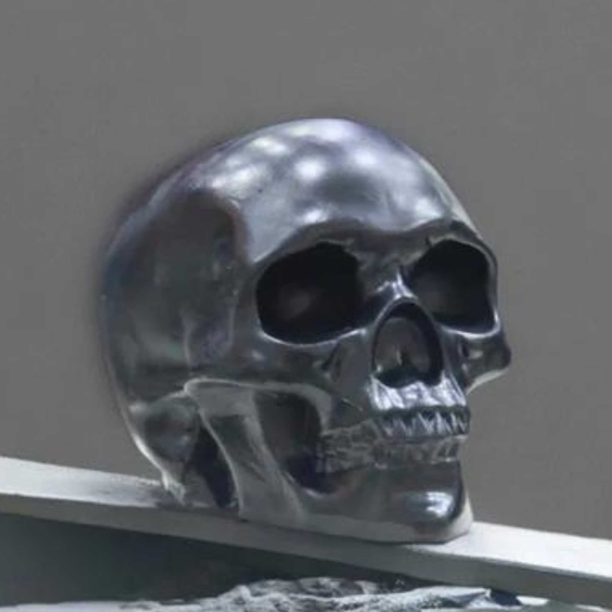 Dark skull sculpture