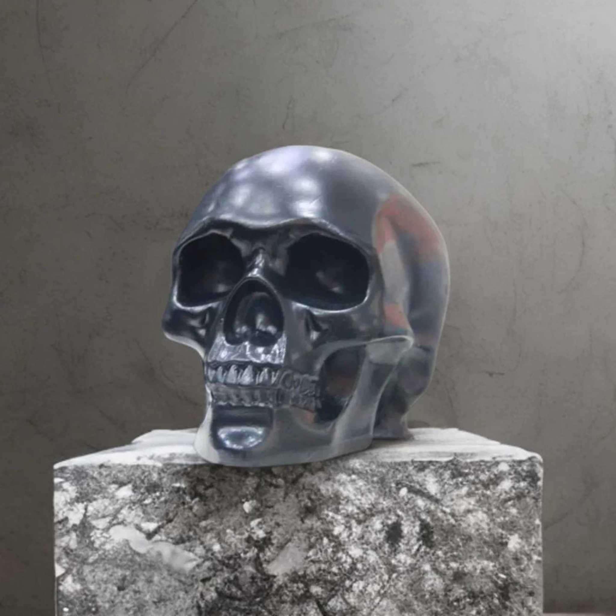 Dark skull sculpture