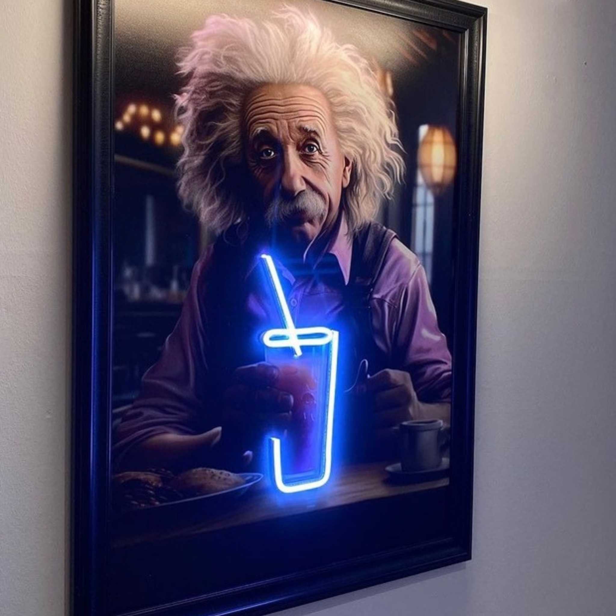 Einstein's Enlightenment: Neon Sign Wall Art - Coffee Time