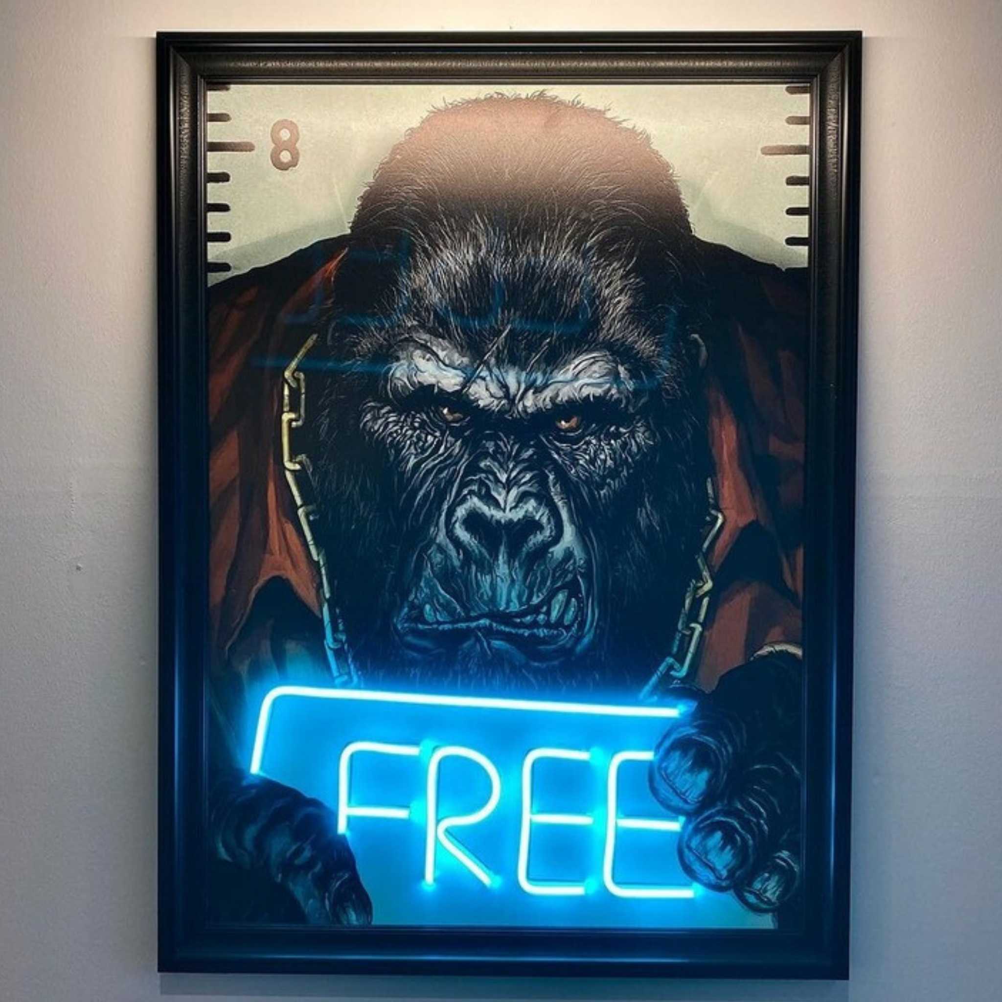 Majestic Monarch: King Kong Neon Sign Wall Art