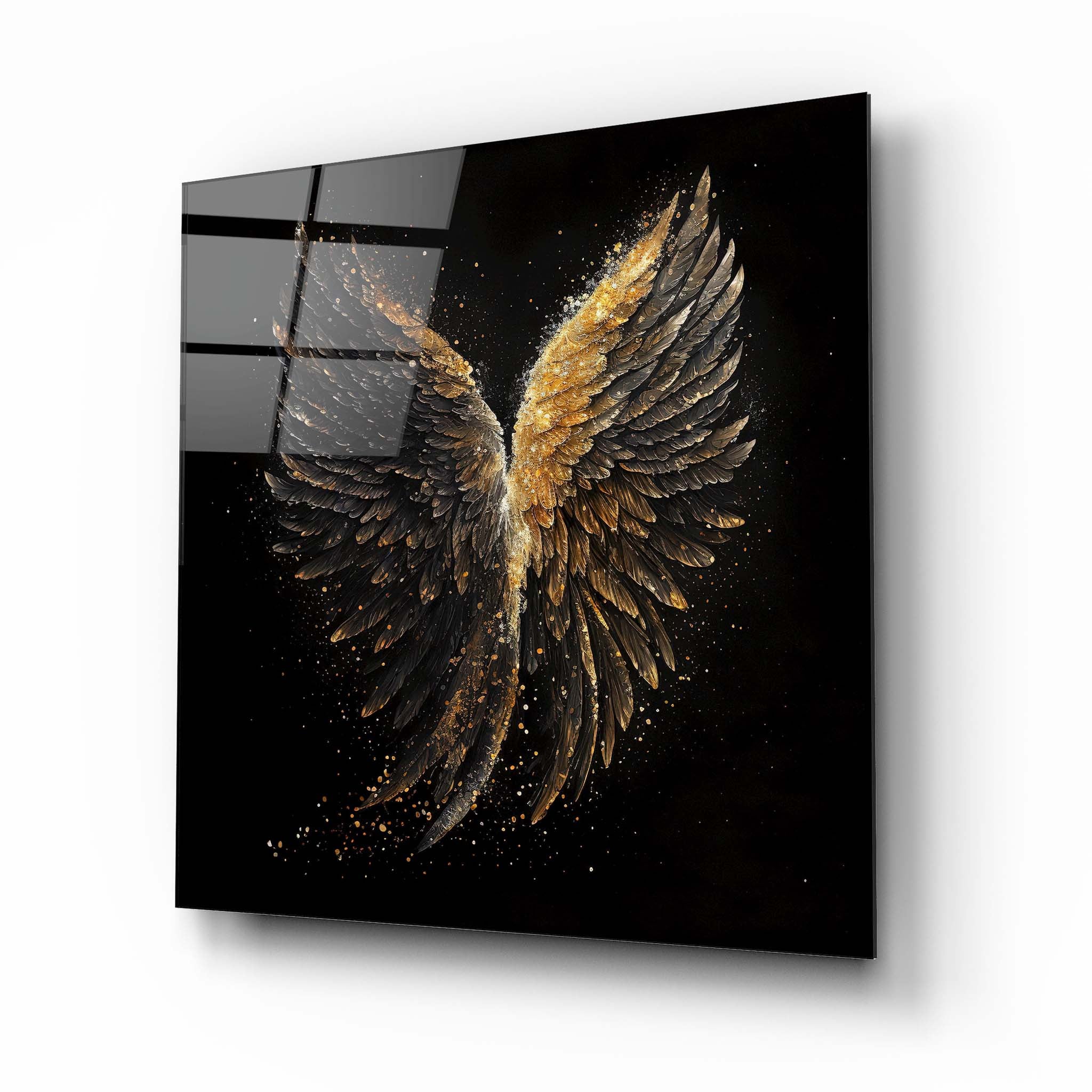 Gold Wing Glass Wall Art 2