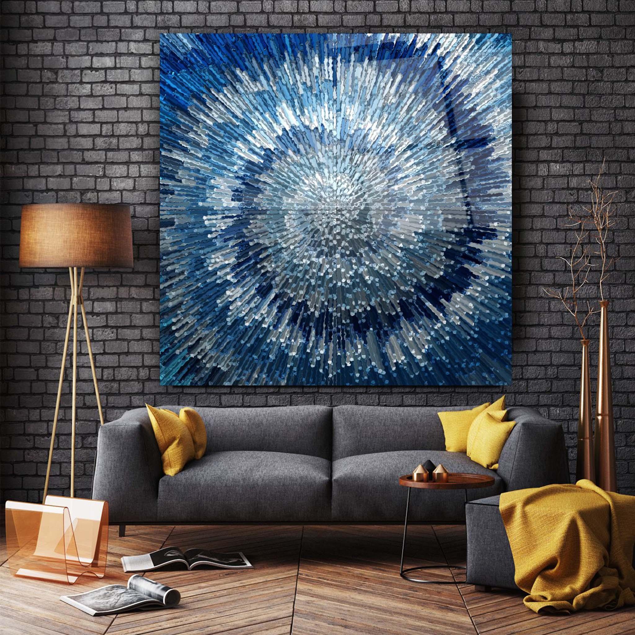 Abstract Blue Glass Wall Art 2 - Artchi