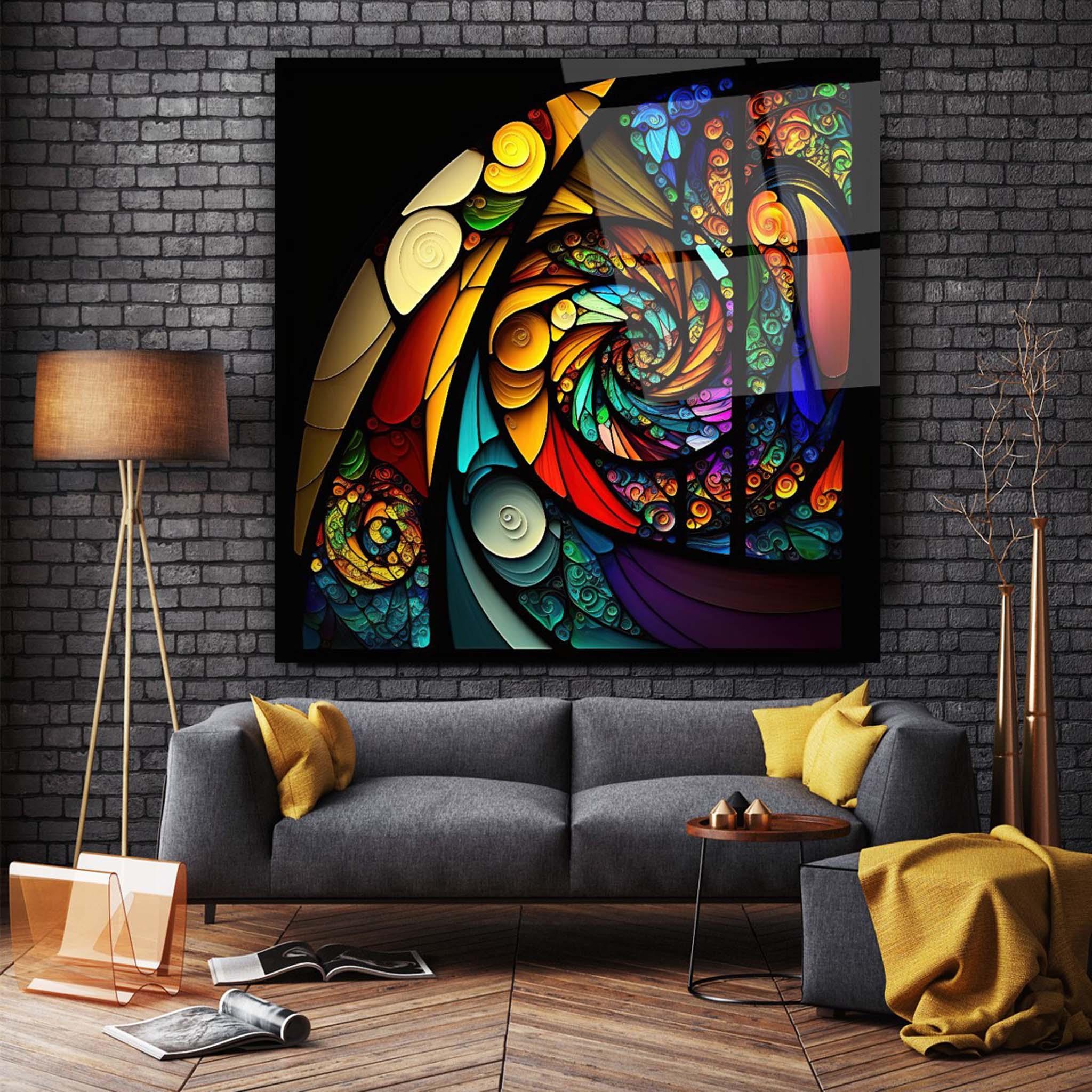 Abstract Stained Glass Wall Art 3 - Artchi