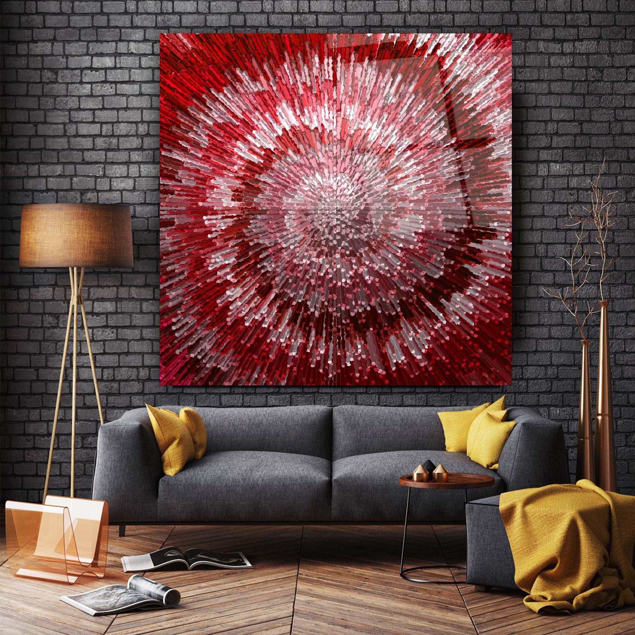 Abstract Red Glass Wall Art - Artchi
