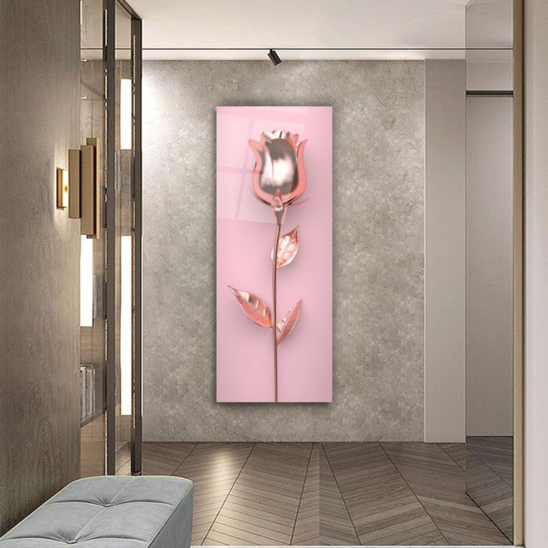 Blush Bloom Glass Wall Art