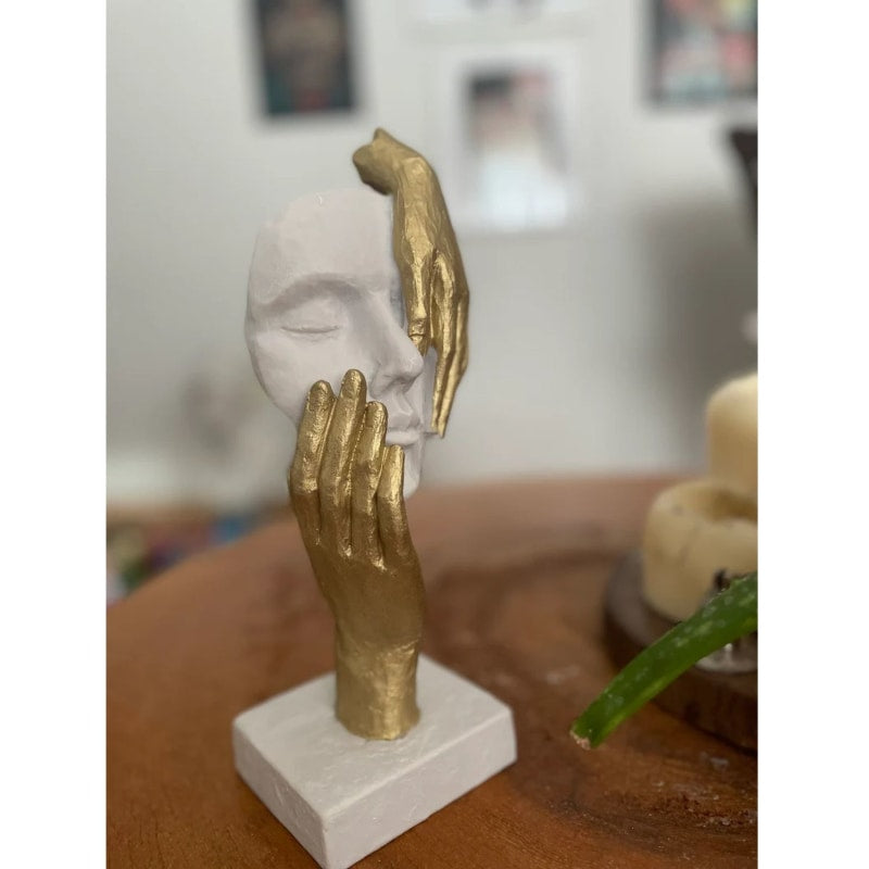 Golden Hand Mask Sculpture