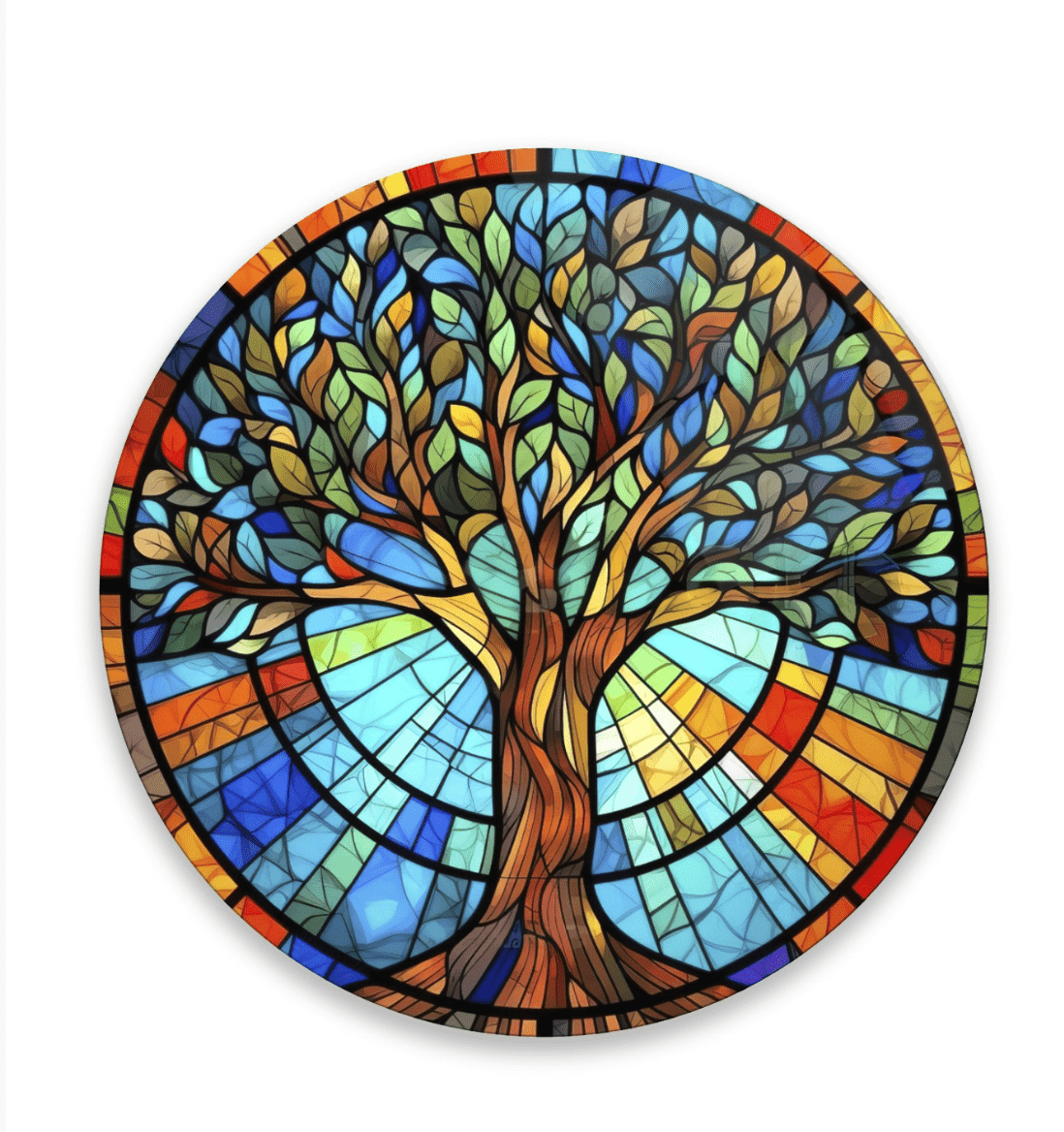 Round glass painting