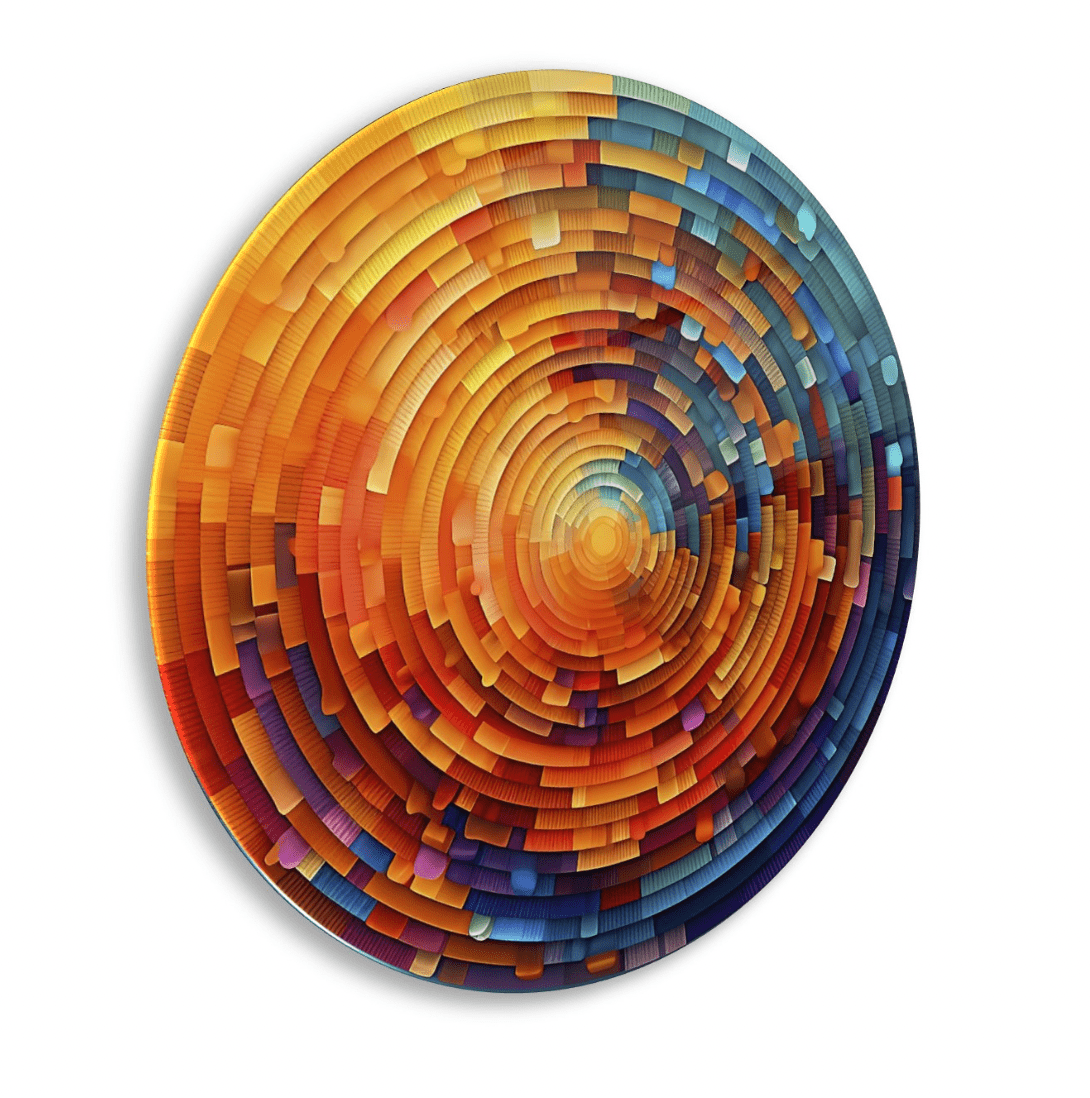 Colourful Infinity Rounded Glass Wall Art
