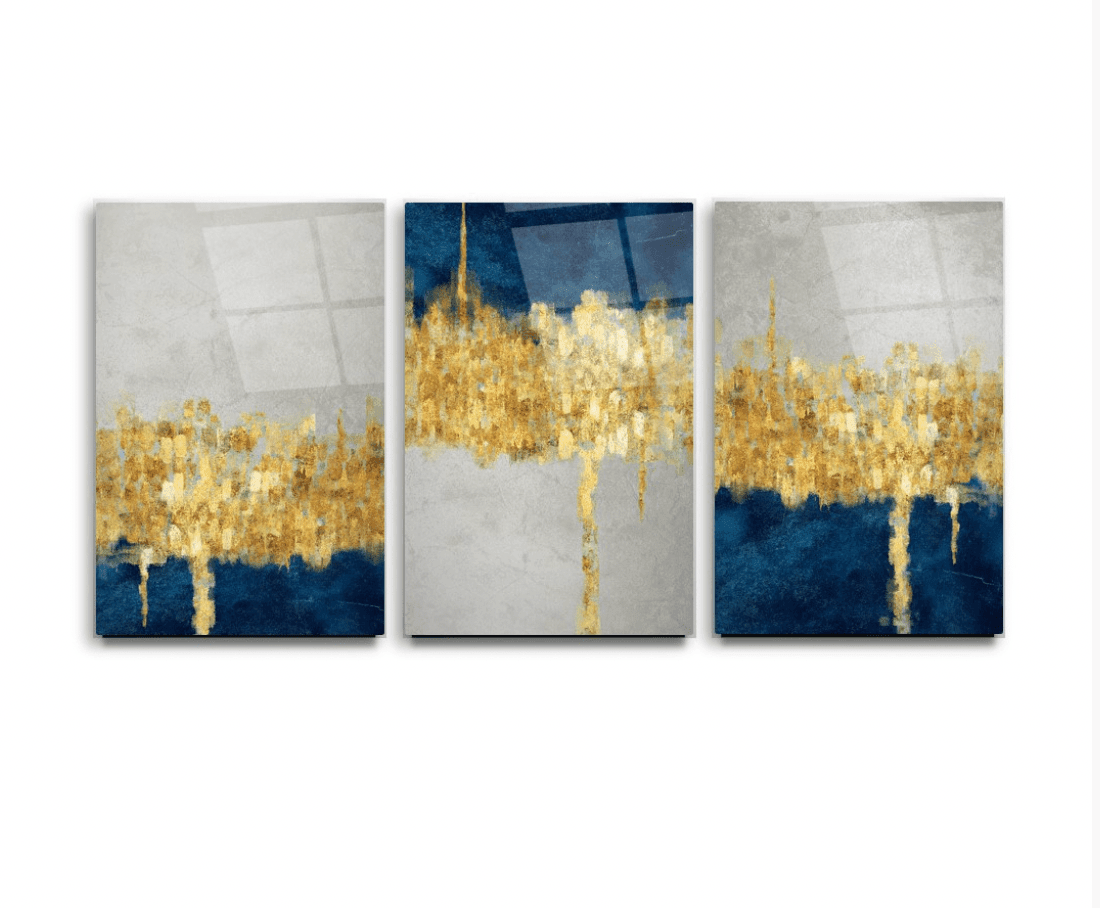 Abstract Wall Decor Glass Wall Art & Set of 3 - Artchi