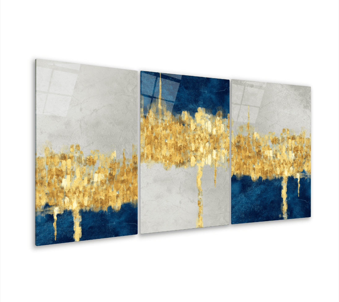Abstract Wall Decor Glass Wall Art & Set of 3 - Artchi