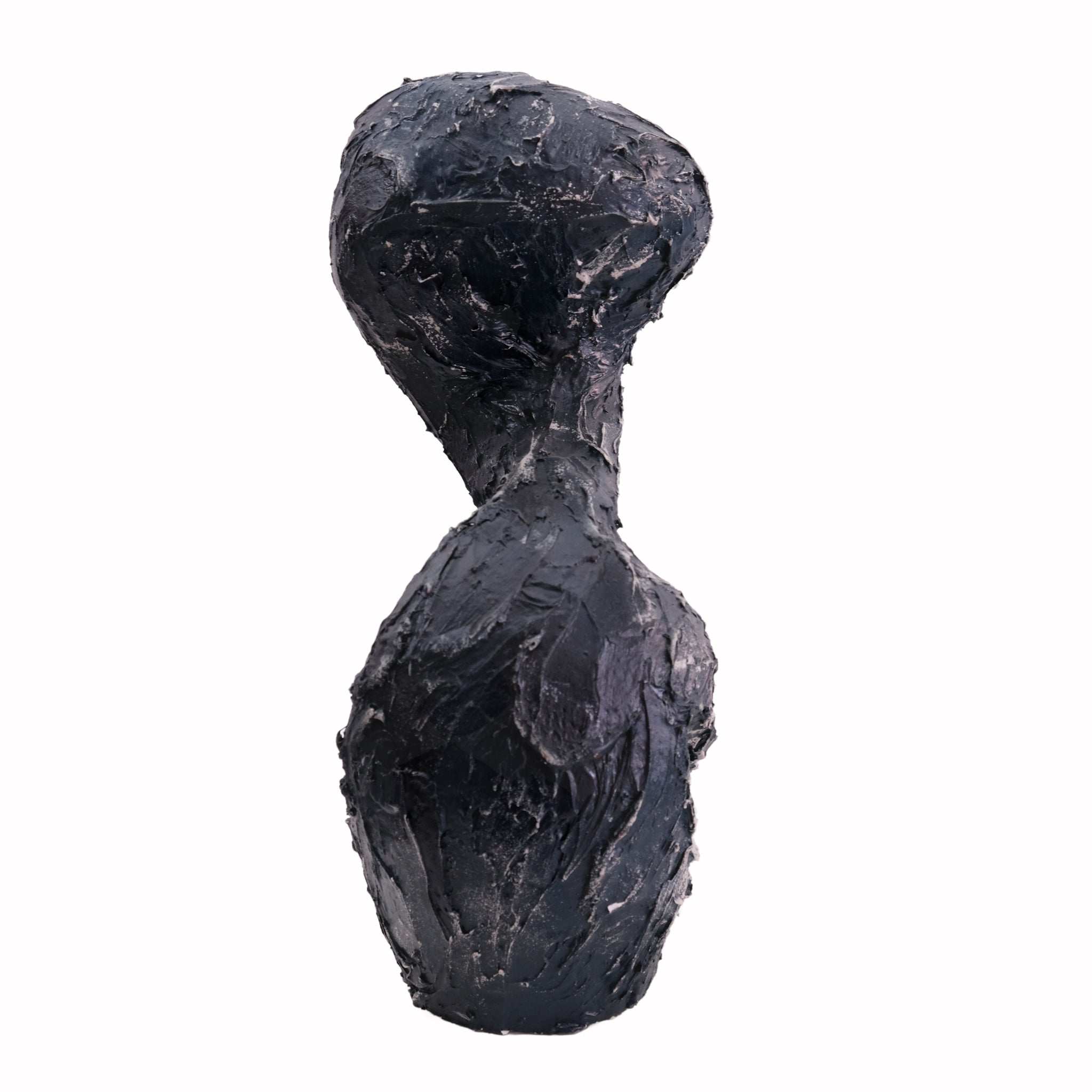 Textured Black Spiral Sculpture
