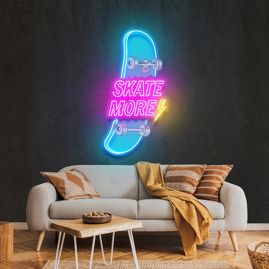 Skate More Neon Sign
