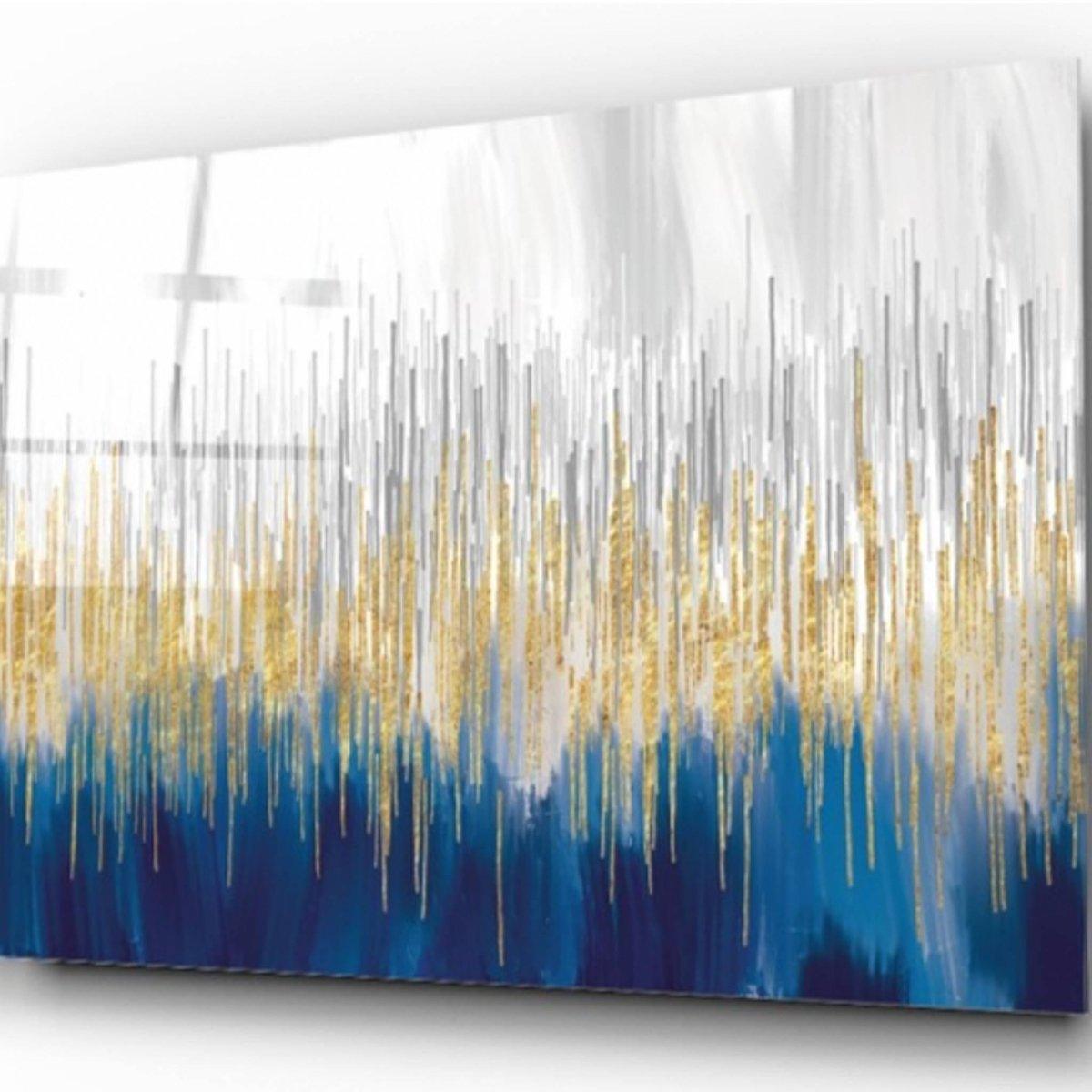Blue glass wall art