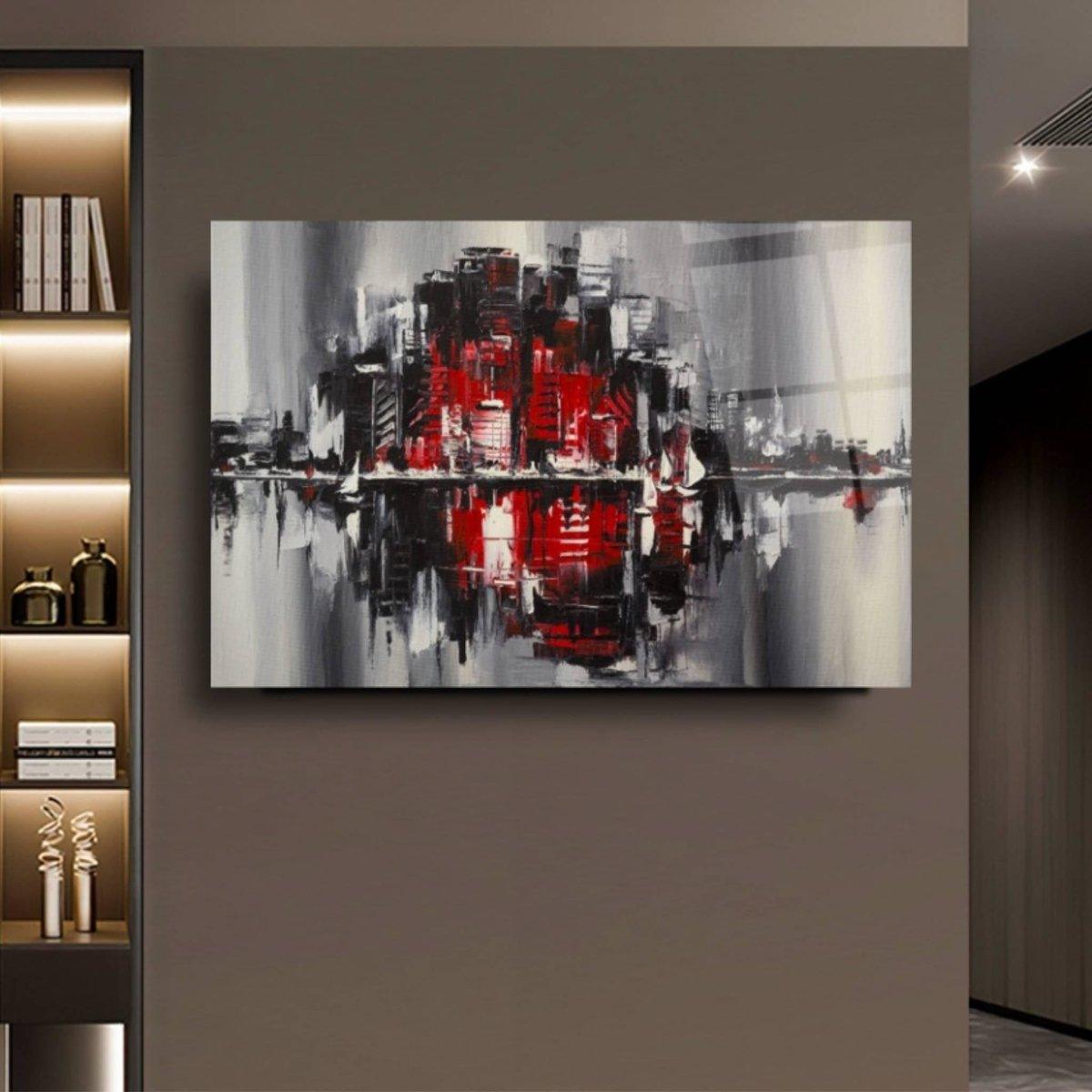 Abstract City Glass Wall Art - Artchi