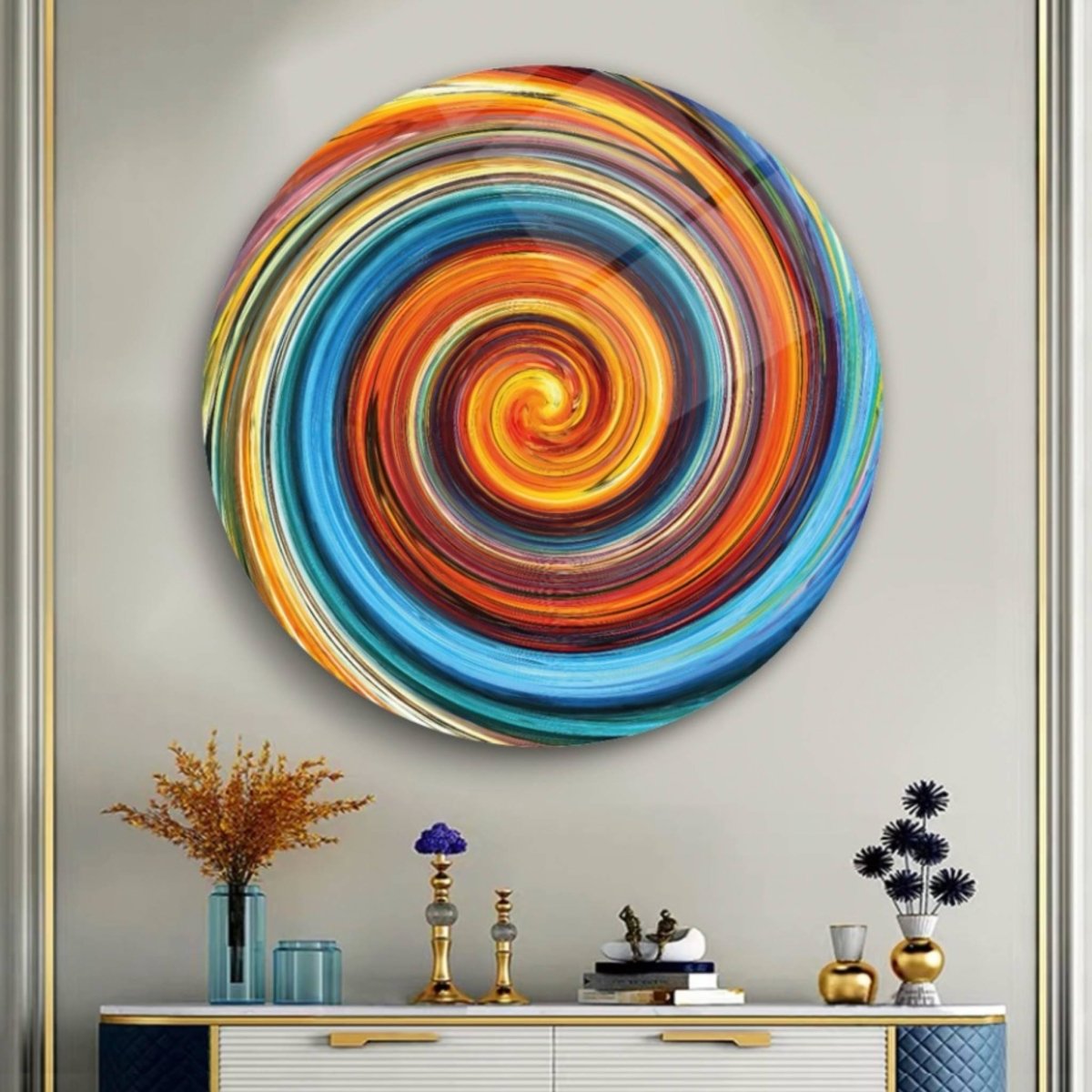 Round glass wall art