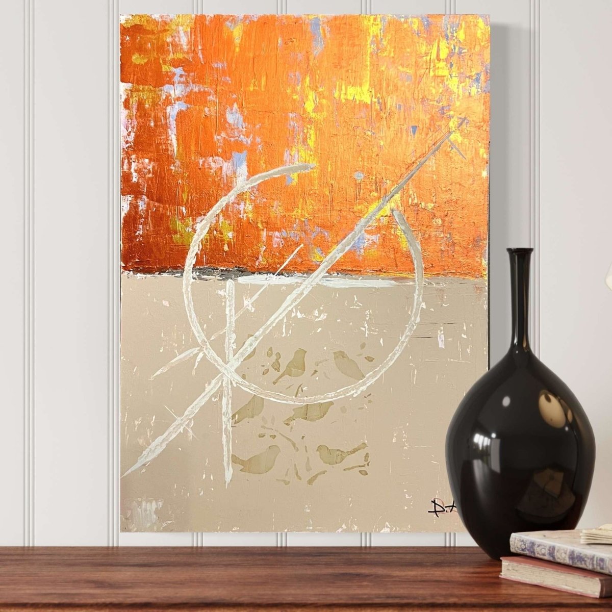 God and Birds Original Painting on Canvas - Artchi
