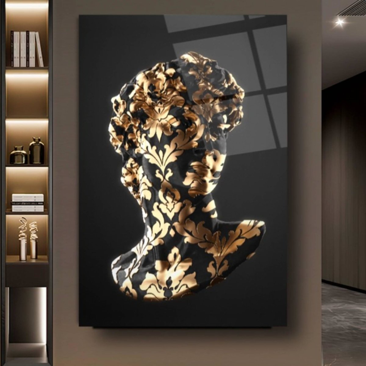 Golden David Glass Painting - Artchi