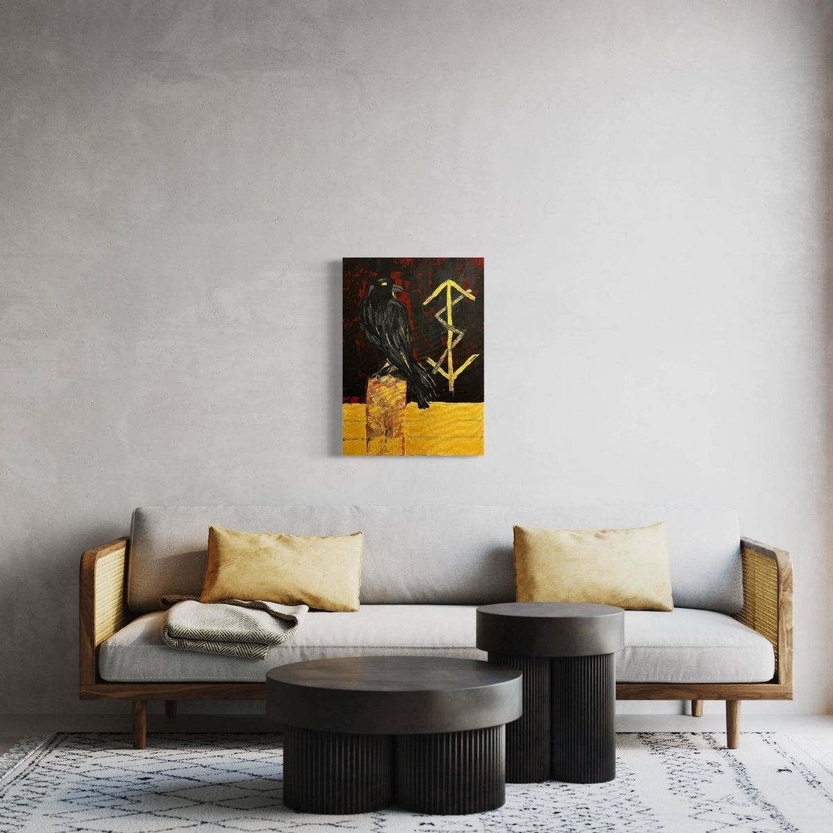 Immortal Crow Original Painting on Canvas - Artchi