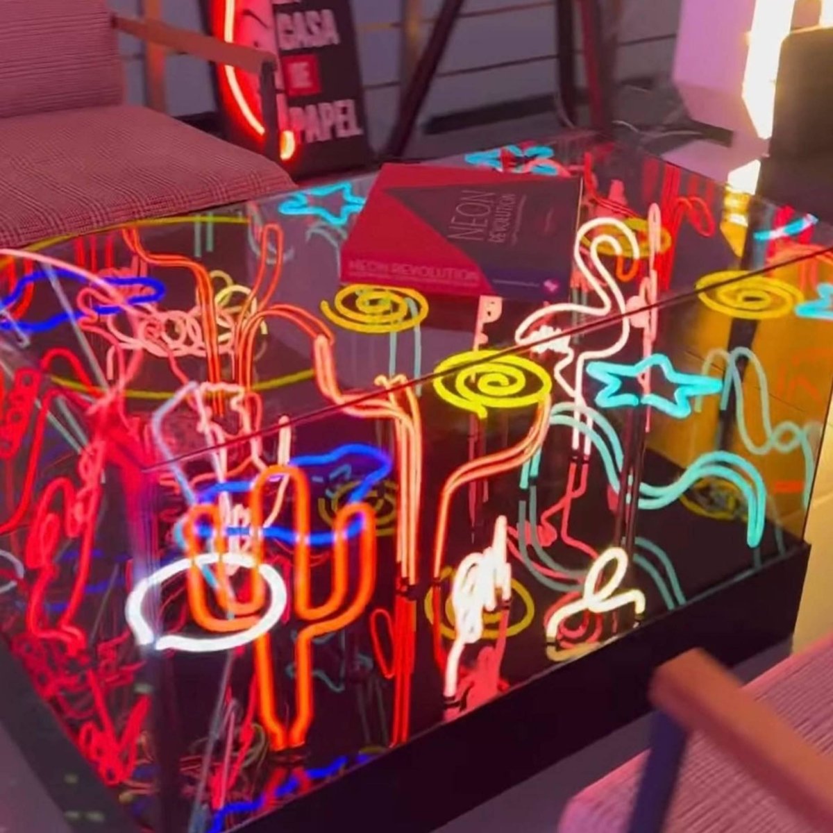 neon light coffee table