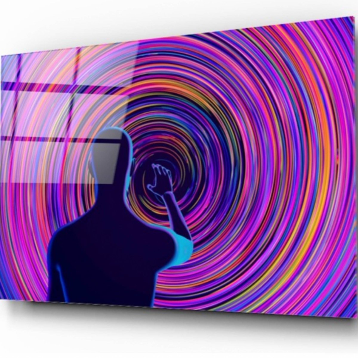 Neon Whirlpool Glass Painting - Artchi