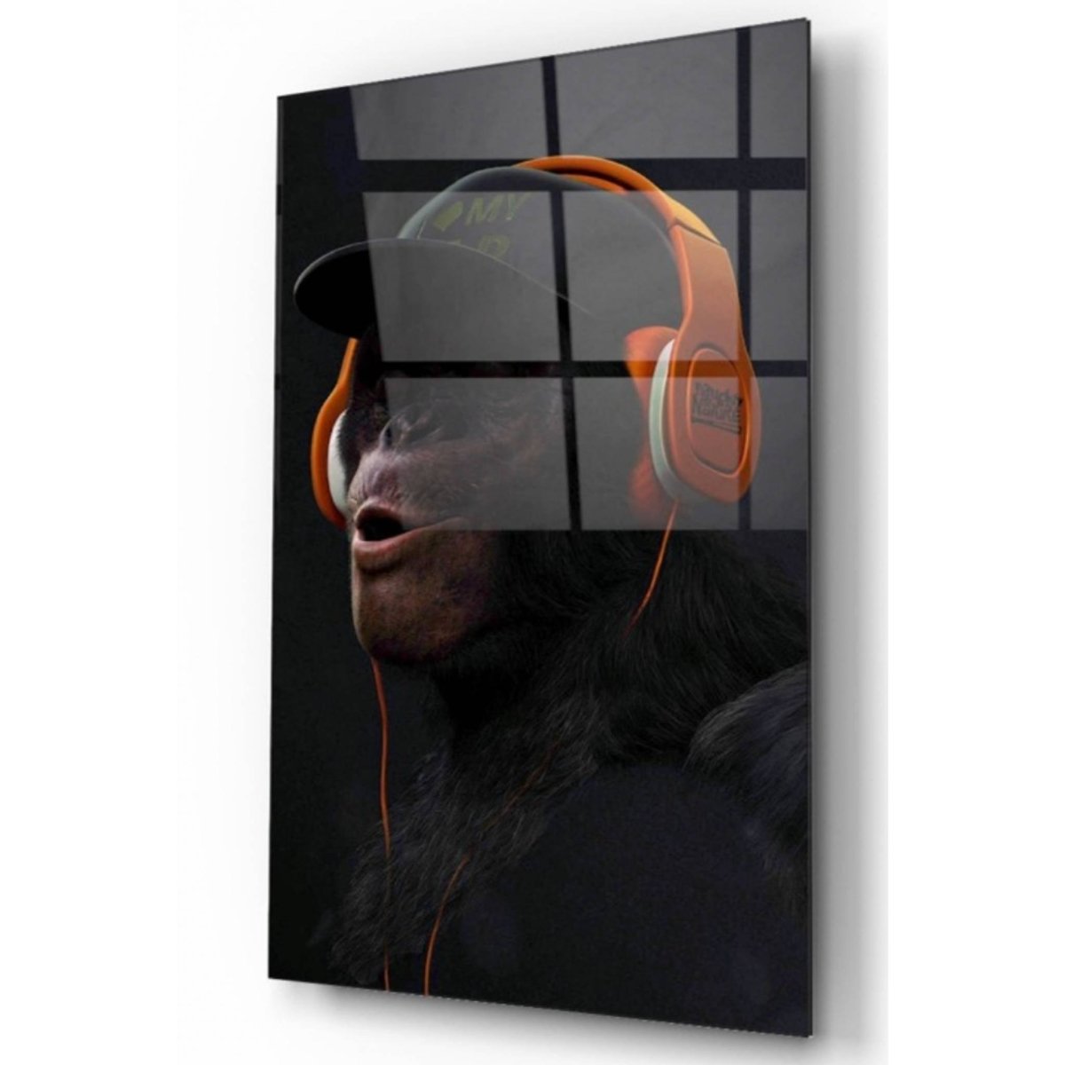 Orange Monkey Glass Painting - Artchi