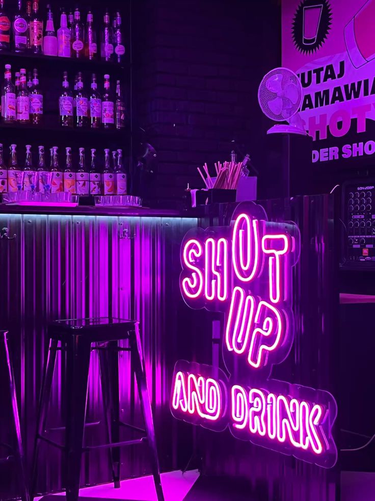 Shot Up and Drink Neon Sign