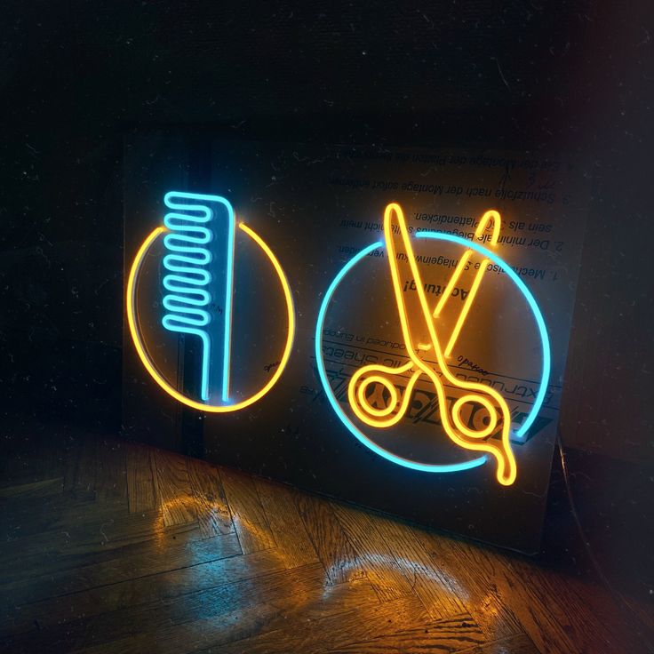 Barber Shop Neon Sign – Scissors & Comb