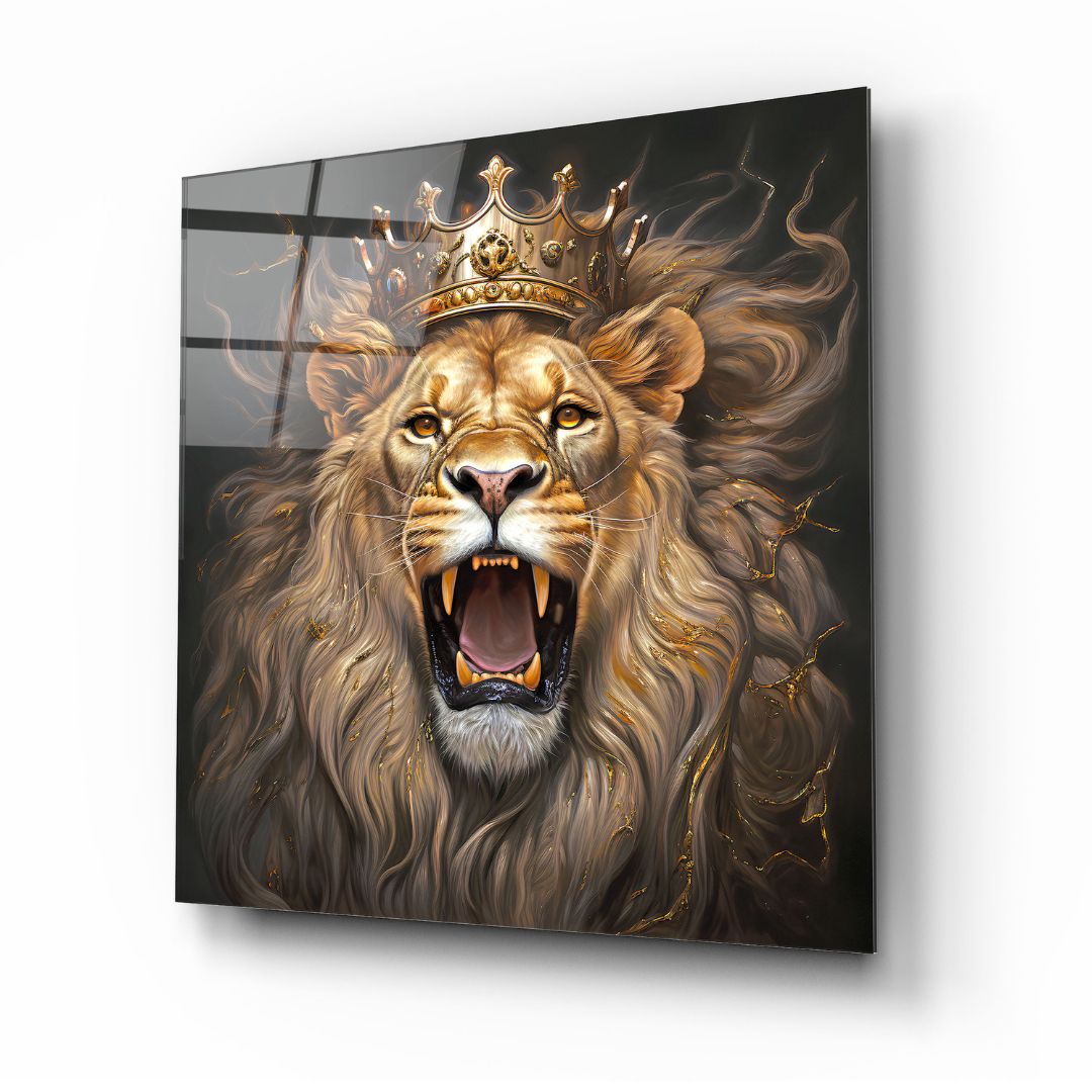 Majestic Roar Glass Wall Art