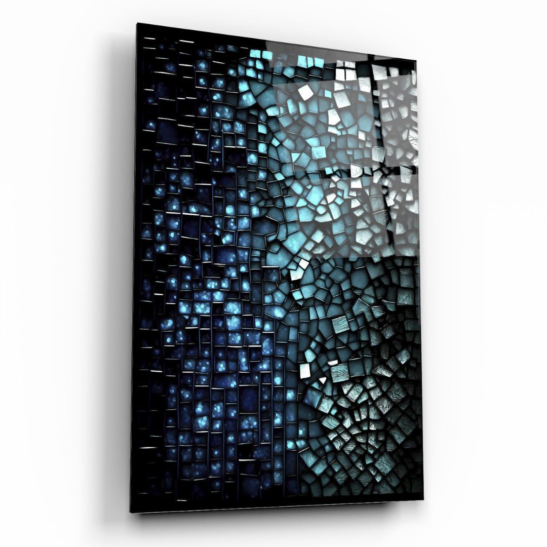 Midnight Mosaic: Reflections of Twilight Glass Wall Art