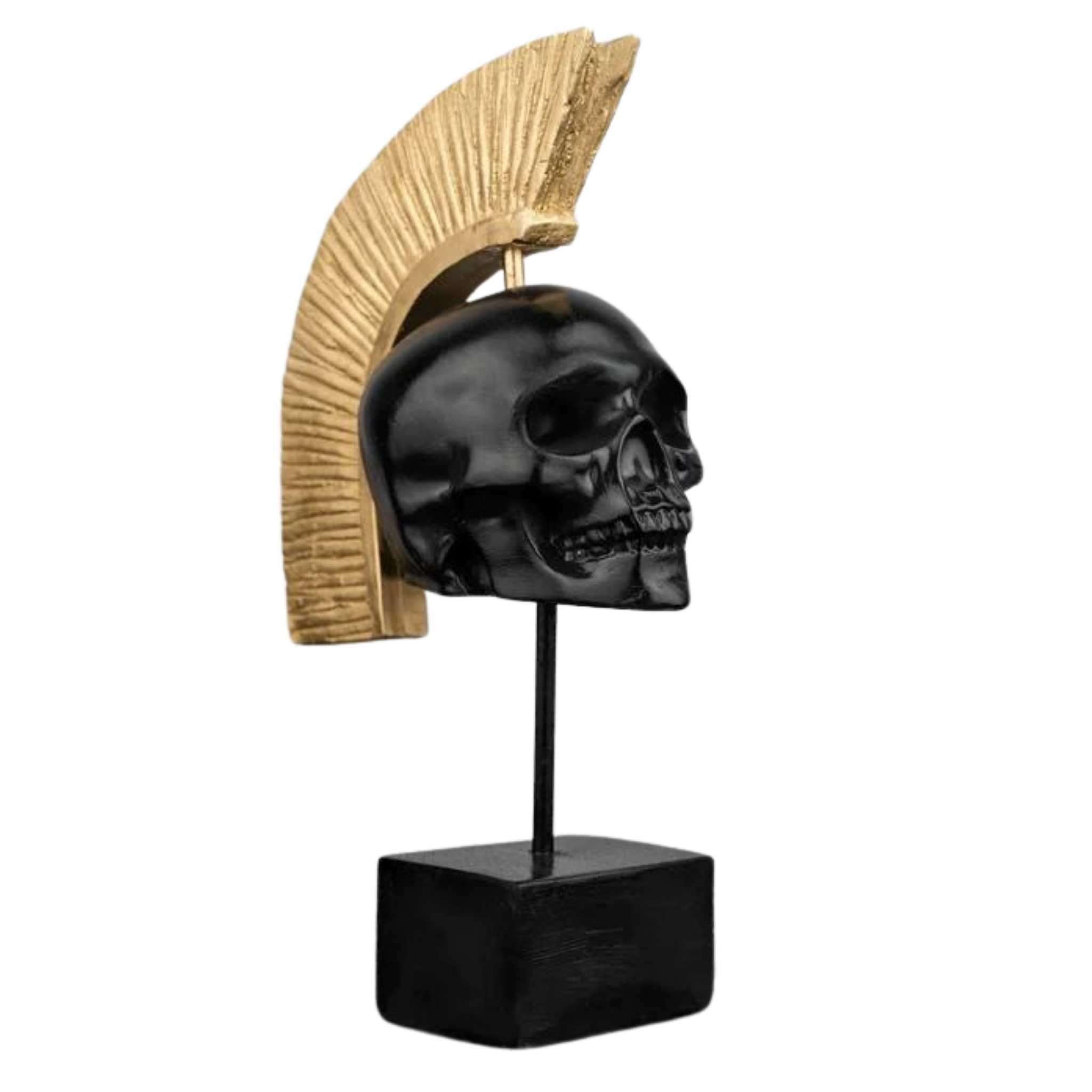 Golden Gaze: The Design Skull Sculpture
