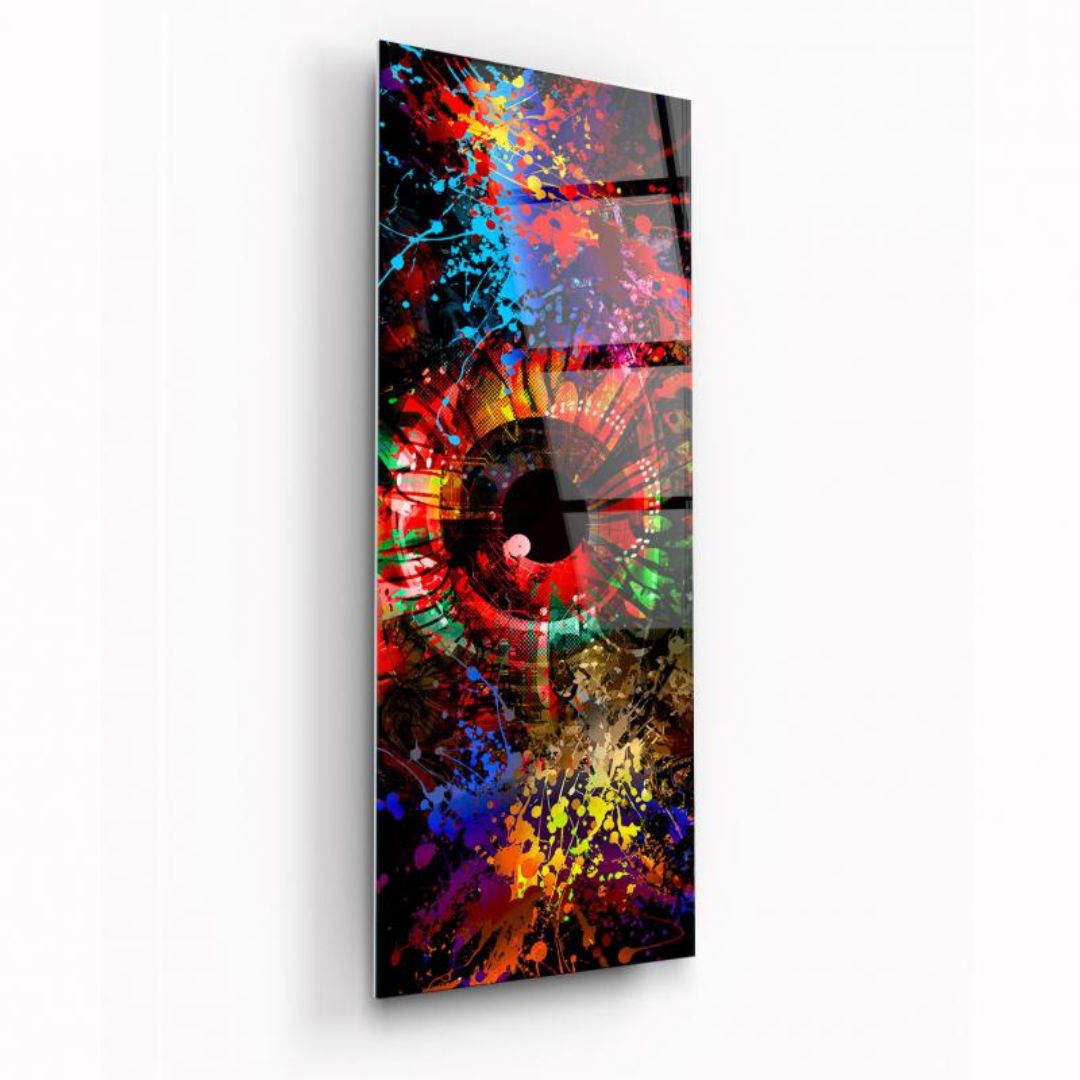 Prismatic Eye of Chaos Glass Wall Art