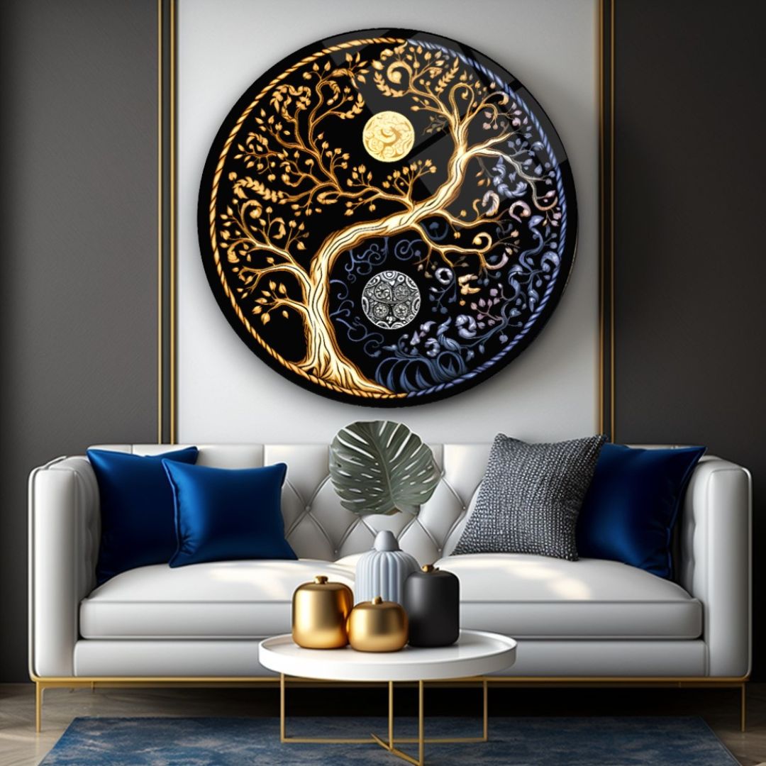 Celestial Tree of Life Glass Wall Art