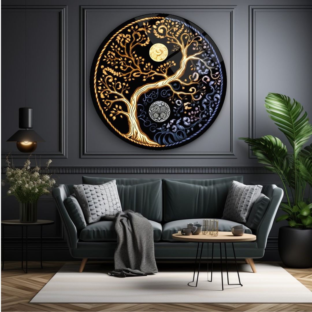 Celestial Tree of Life Glass Wall Art