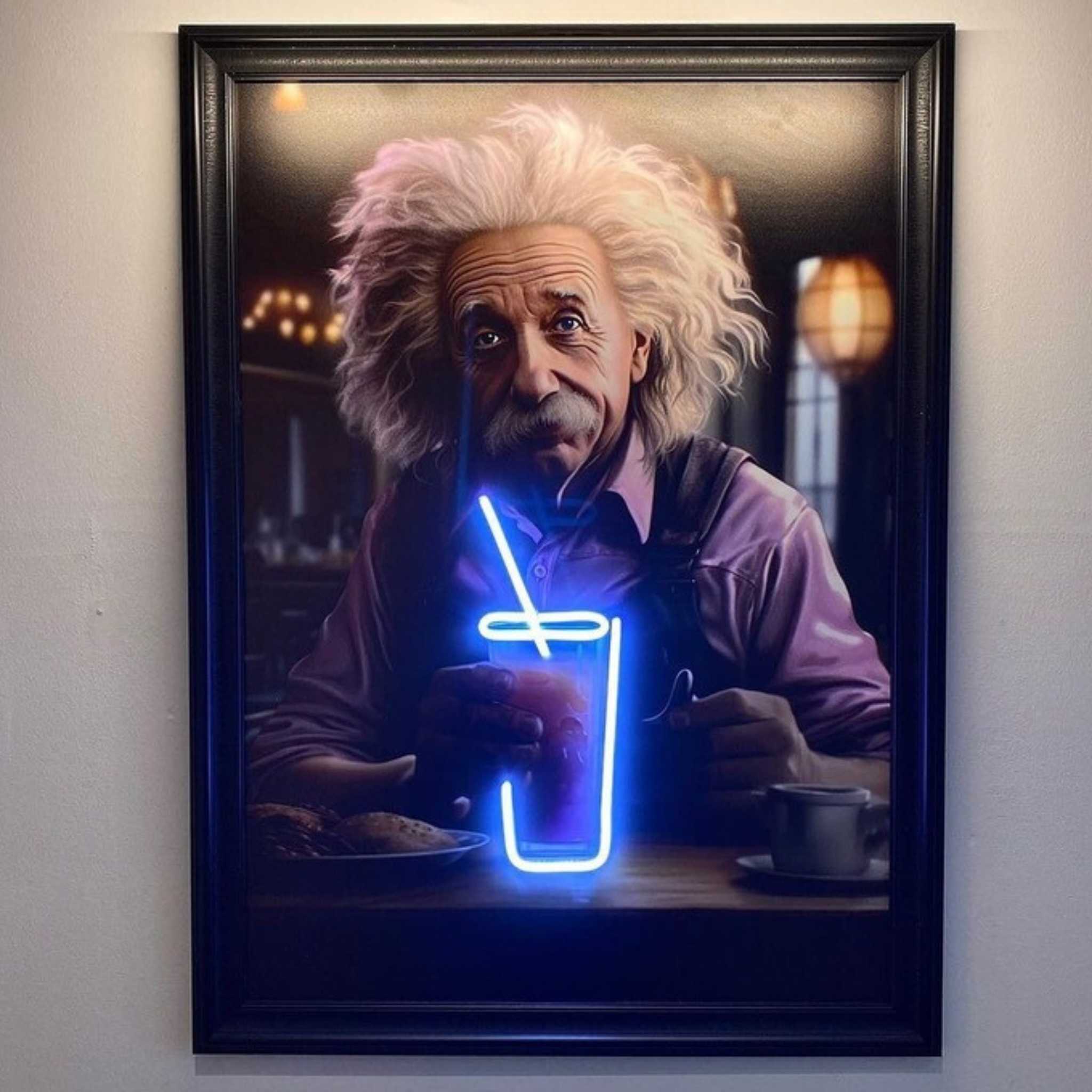 Einstein's Enlightenment: Neon Sign Wall Art - Coffee Time