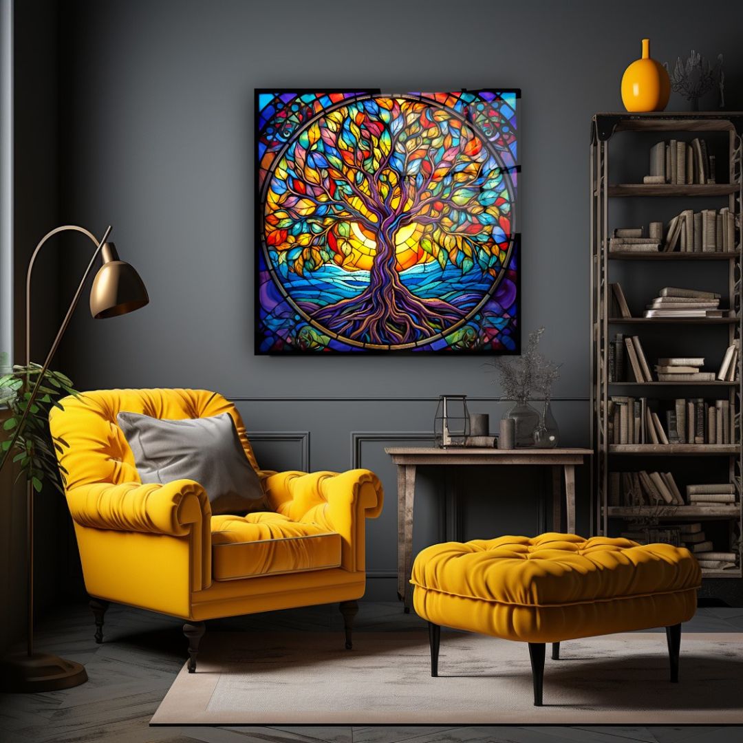 Eternal Tree of Life Glass Wall Art