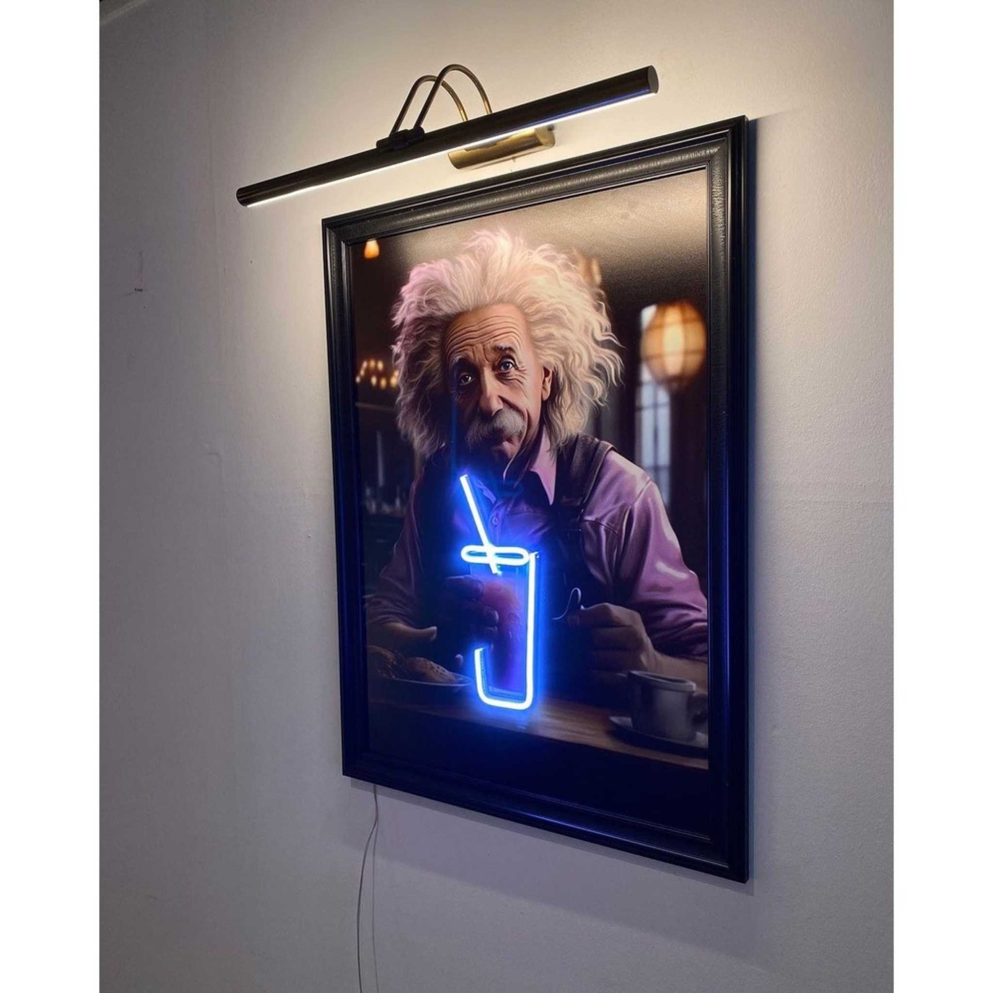 Einstein's Enlightenment: Neon Sign Wall Art - Coffee Time