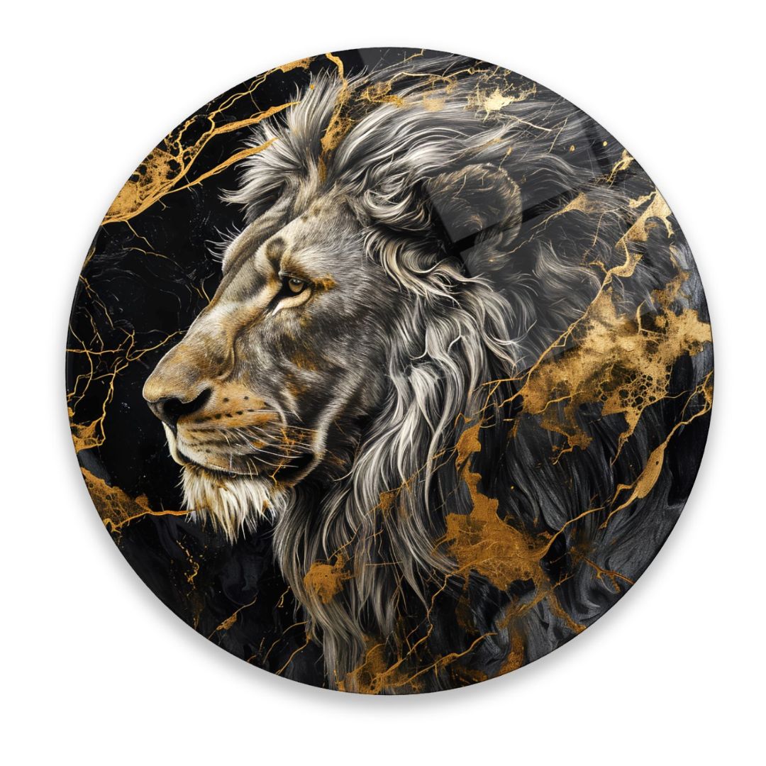 Majestic Lion Glass Wall Art