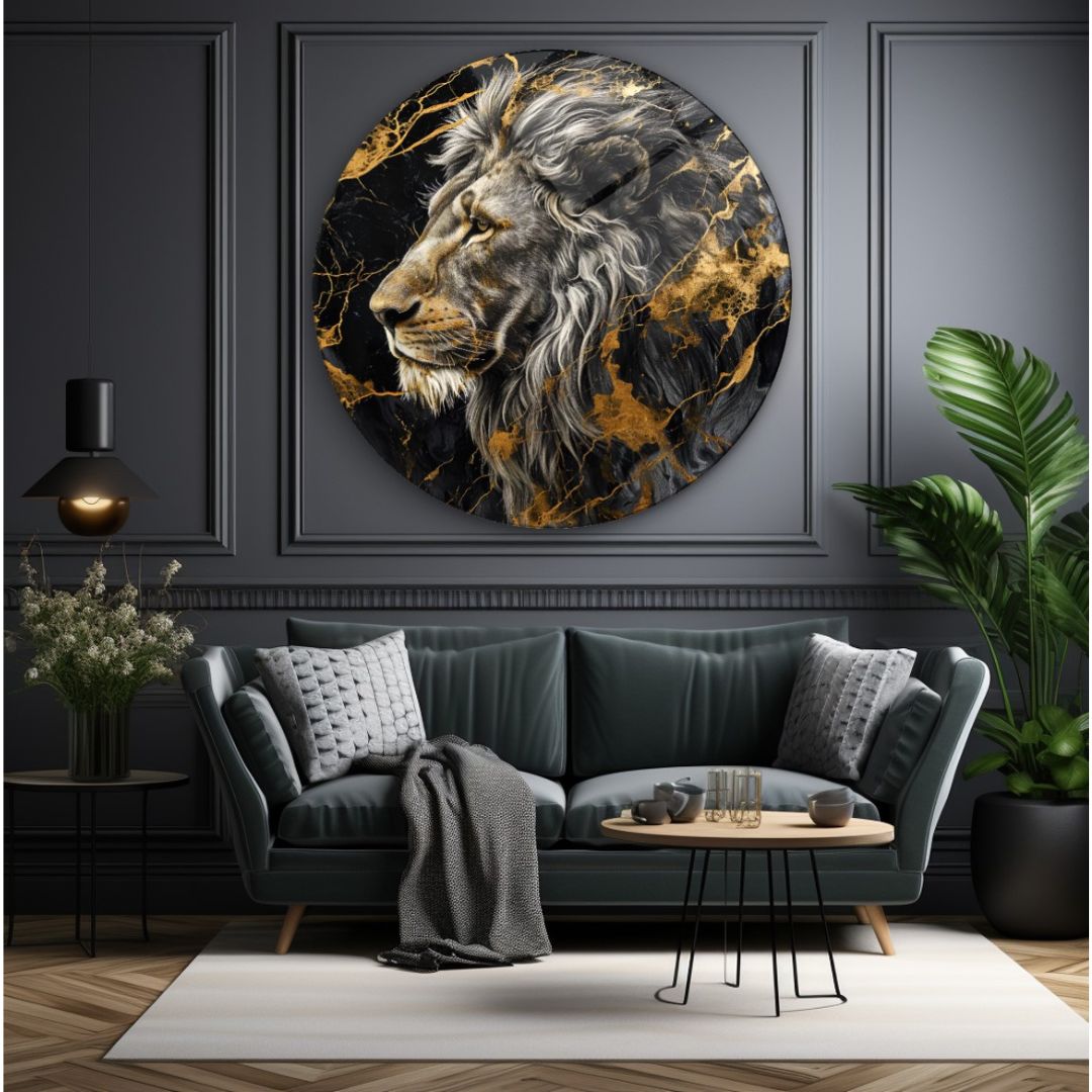 Majestic Lion Glass Wall Art