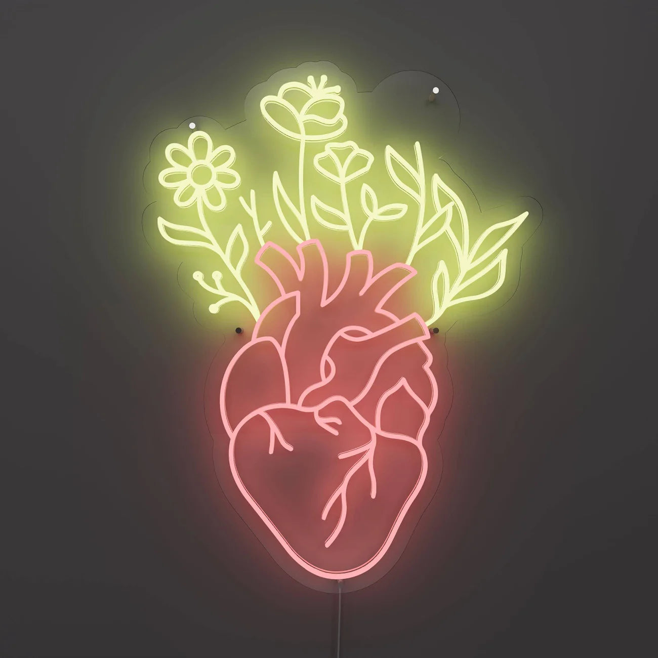 Blossoming Heart Neon Sign