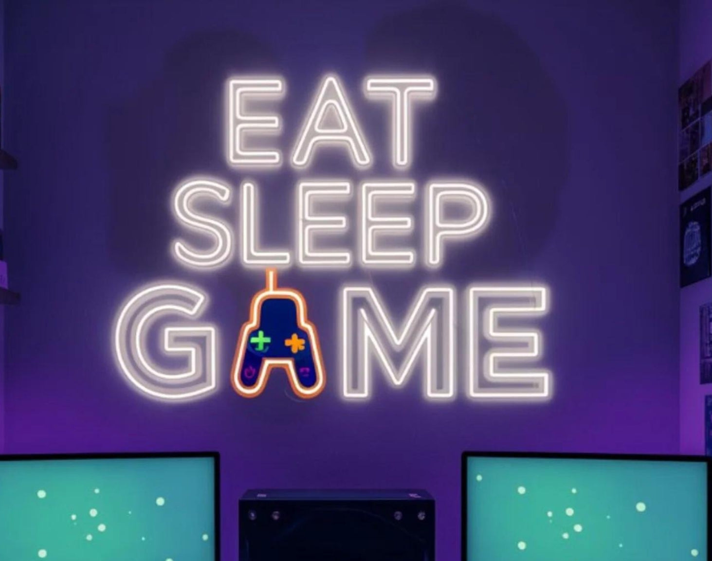 Eat Sleep Game Neon Sign