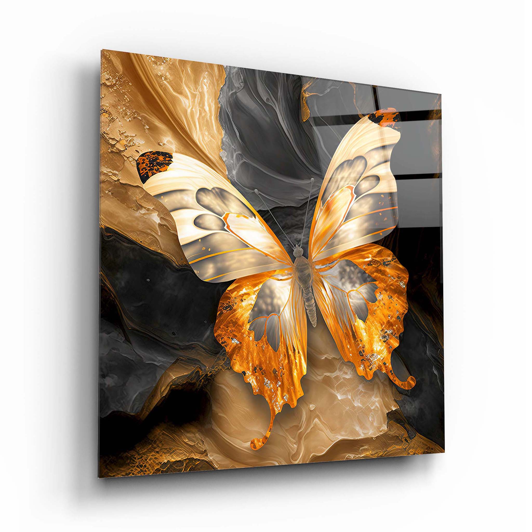 Buy Butterfly Glass Wall Art Table | Artchi