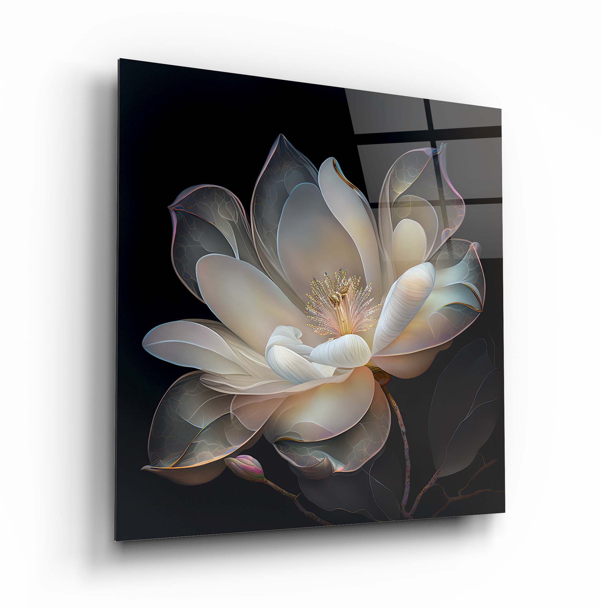 Lotus Flower Glass Wall Art 3