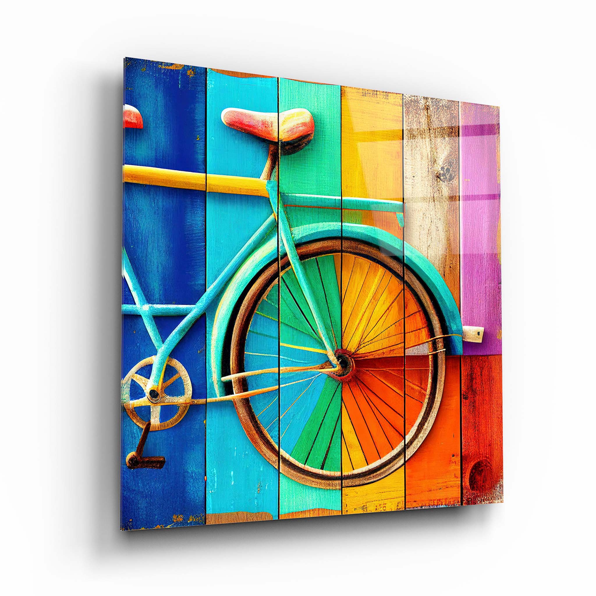 Bicycle Glass Table Wall Art