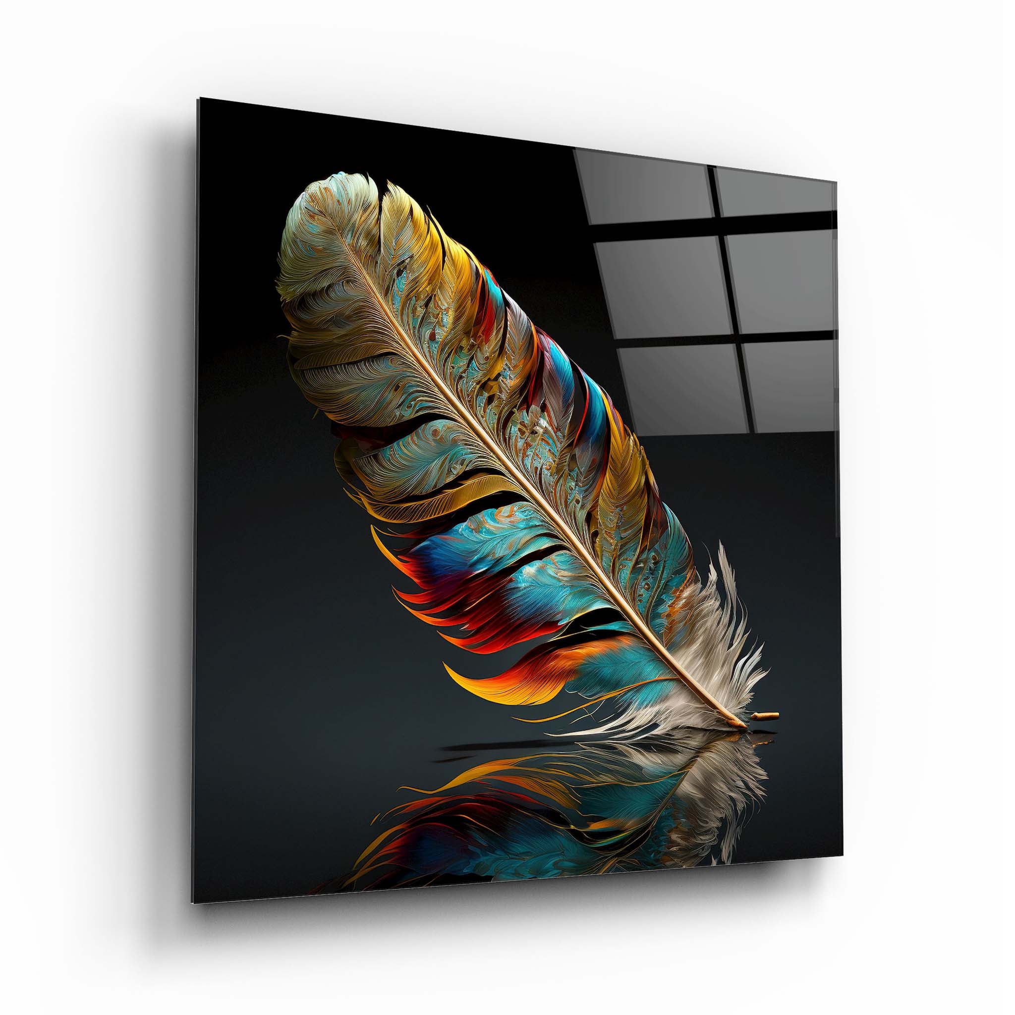 Feather Glass Wall Art