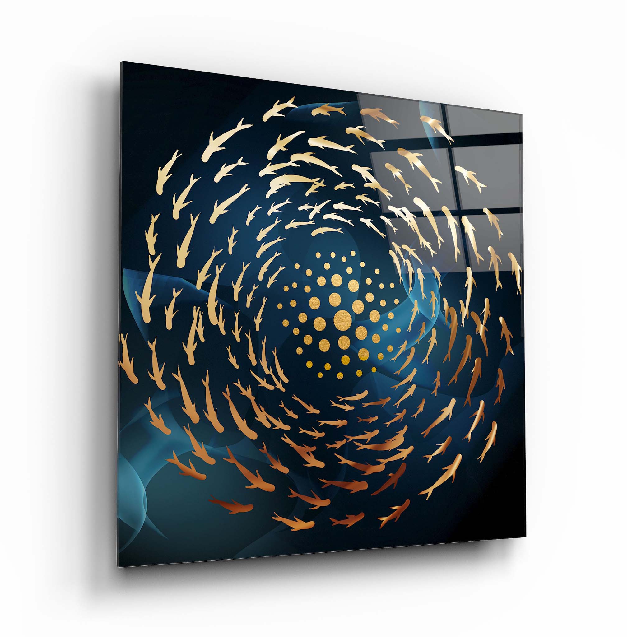 Fish Swirl Glass Wall Art