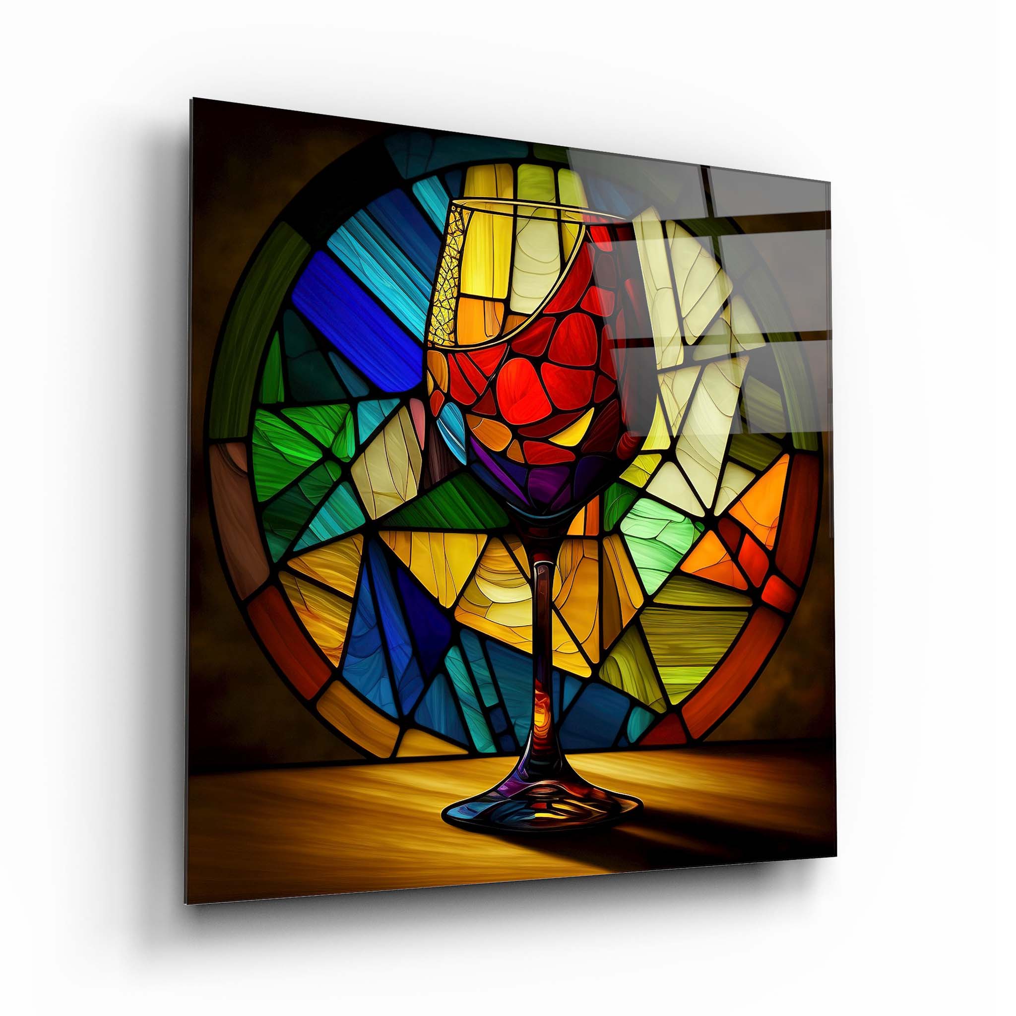 Stained Glass Goblet Glass Wall Art