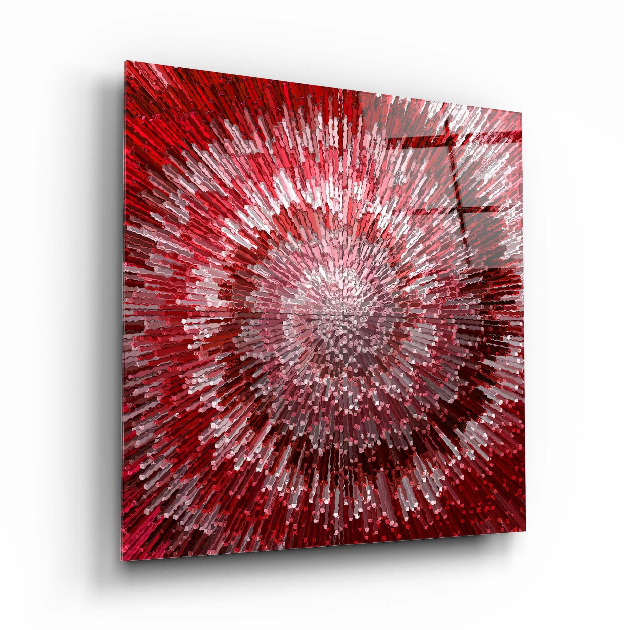 Abstract Red Glass Wall Art