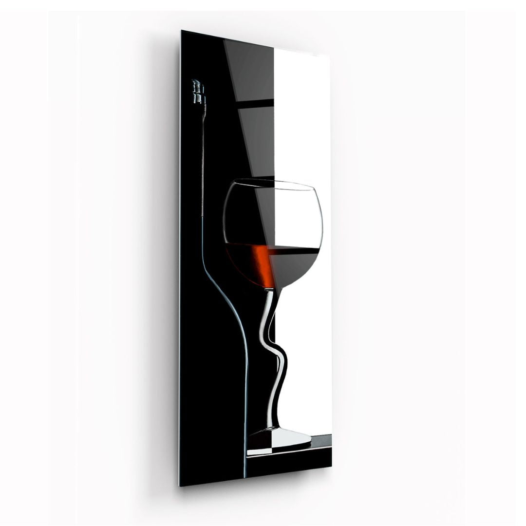 Crimson Elegance Glass Wall Art