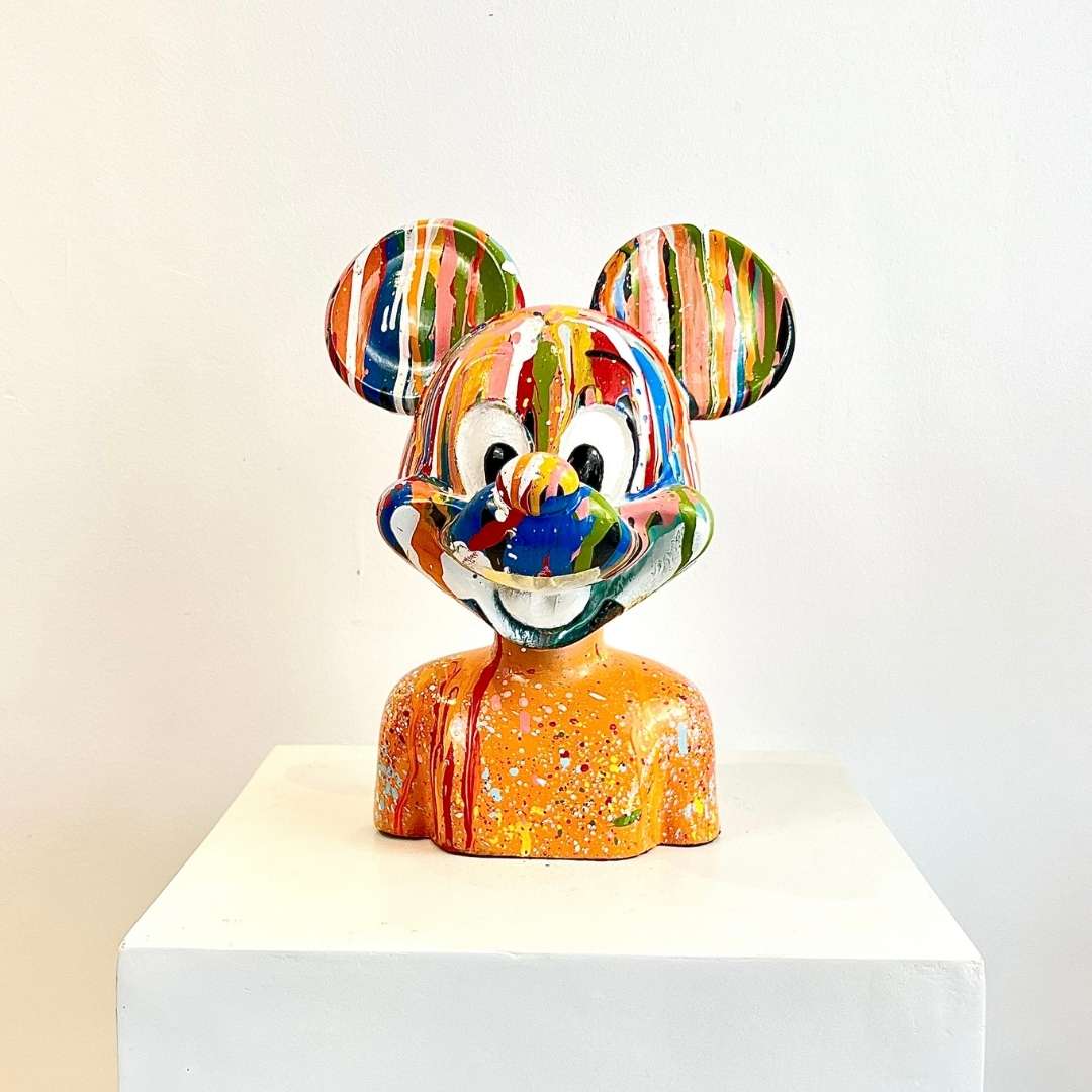 Colour Splash Mickey Sculpture with Black Tiers