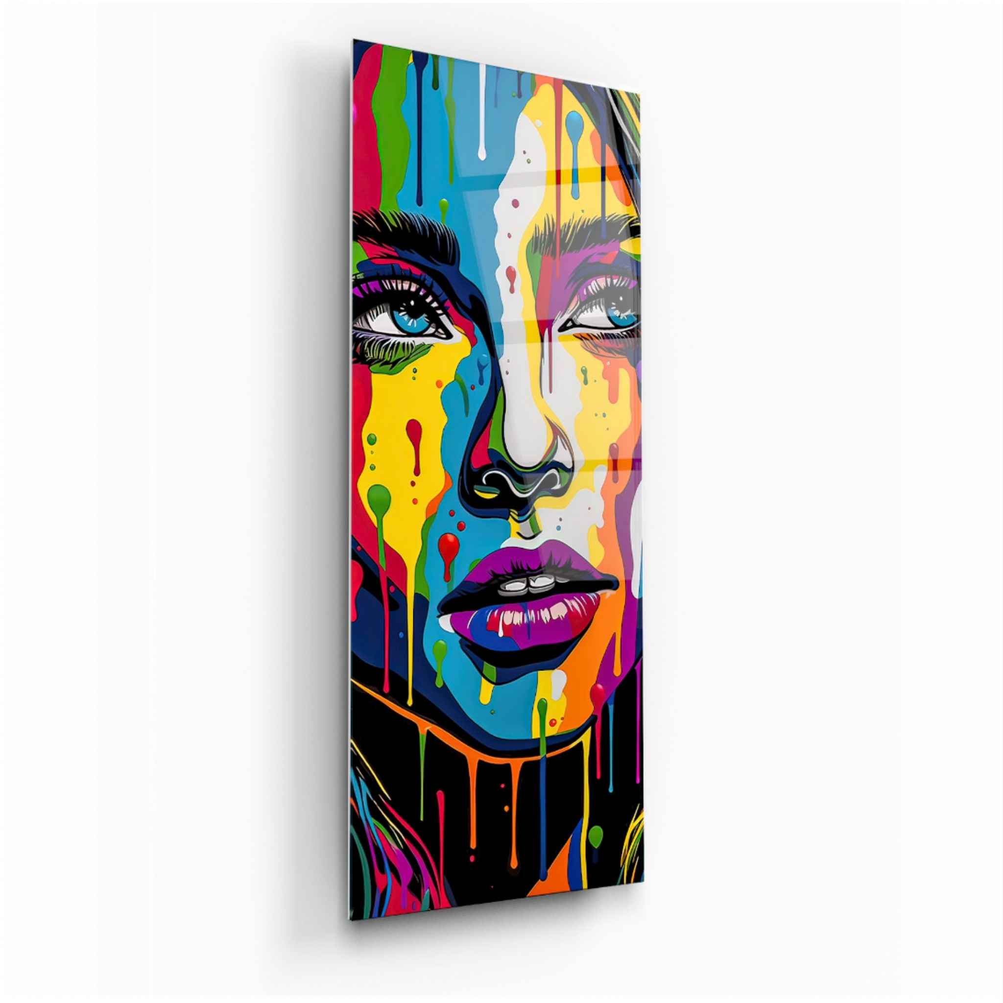 Colourful Face Glass Wall Art